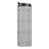 Moderne Schwarz-Weiß-Geometrie-Muster  Thermosbecher (Nach rechts gedreht)