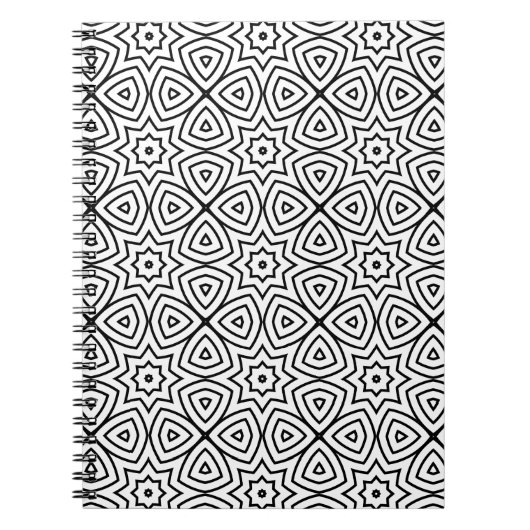 Moderne Schwarz-Weiß-Geometrie Notizblock (Vorderseite)
