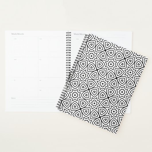 Moderne Schwarz-Weiß-Geometrie Planer (Anzeige)