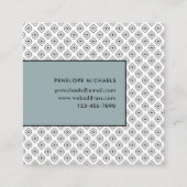 Moderne Schwarz-Weiß-Geometrie Quadratische Visitenkarte (Rückseite)