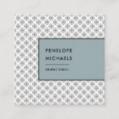 Moderne Schwarz-Weiß-Geometrie Quadratische Visitenkarte (Vorderseite)