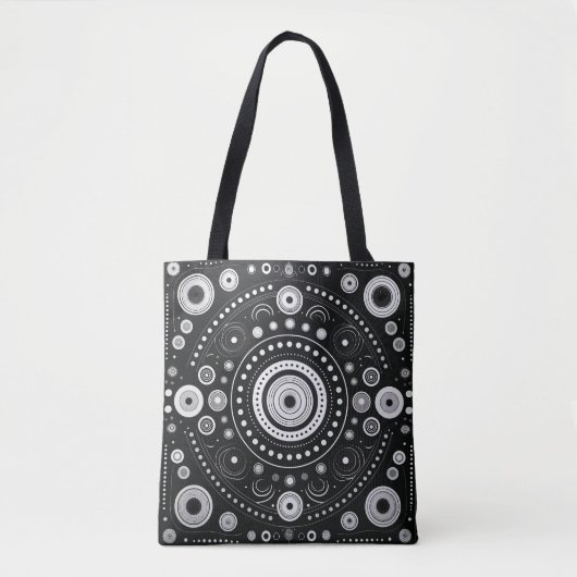 Moderne Schwarz-Weiß-Geometrie Tasche (Vorderseite)