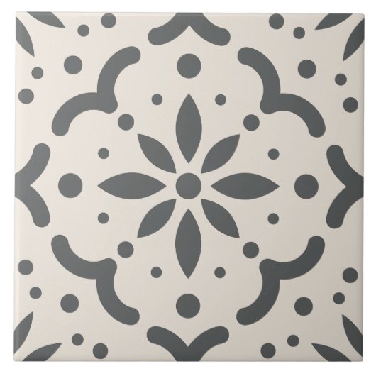 Moderne Schwarz-weiß geometrische DIY Fliese (Vorderseite)