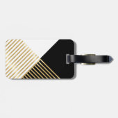Moderne Schwarz-weiß geometrische Goldrapare Gepäckanhänger (Rückseite horizontal)