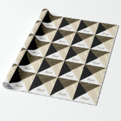 Moderne Schwarz-weiß geometrische Goldrapare Geschenkpapier (Ungerollt)