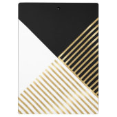 Moderne Schwarz-weiß geometrische Goldrapare Klemmbrett (Rückseite)