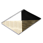 Moderne Schwarz-weiß geometrische Goldrapare Notizblock (Linke Seite)