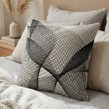 Moderne Schwarz-Weiß-Geometrische Linienkunst-Wurf