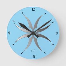 Moderne Schwarz-Weiß-Geometrische Tech-Wanduhr