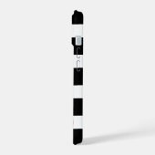 Moderne Schwarz-Weiß-Gestreift iPhone 15 Hülle (Linke Seite)