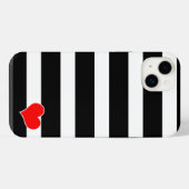Moderne Schwarz-Weiß-Gestreift iPhone Hülle (Rückseite (Horizontal))