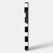 Moderne Schwarz-Weiß-Gestreift iPhone Hülle (Linke Seite)