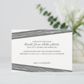 Moderne Schwarz/Weiß gestreifte Hochzeitseinladung Einladung (Stehend Vorderseite)