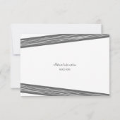 Moderne Schwarz/Weiß gestreifte Hochzeitseinladung Einladung (Rückseite)