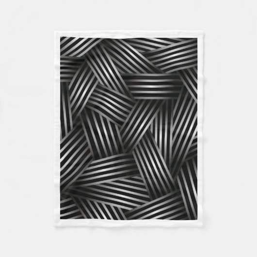 Moderne Schwarz-Weiß-Gewebe-Streifen Fleece-Decke Fleecedecke (Vorderseite)