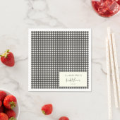Moderne Schwarz-Weiß-Gingham-Karo-Hochzeitsdusche Serviette (Beispiel)