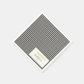 Moderne Schwarz-Weiß-Gingham-Karo-Hochzeitsdusche Serviette (Ecke)