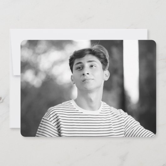 Moderne Schwarz-Weiß-Grad-Party Einladung 2025 (Rückseite)