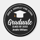 Moderne Schwarz-weiß Graduate 2025 Graduation Part Magnet (Vorne)