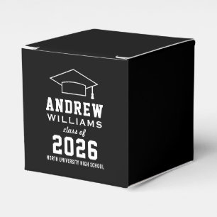 Moderne Schwarz-Weiß-Graduierungspartei Geschenkschachtel