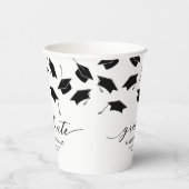 Moderne Schwarz-weiß Graduierungspartei Pappbecher (Rechts)