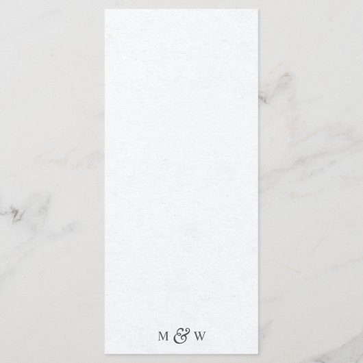 Moderne Schwarz-Weiß-Grafik-Leaf-Hochzeit Menükarte (Rückseite)