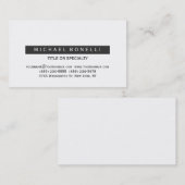 Moderne Schwarz-weiß Grau Consultant Business Card Visitenkarte (Vorne/Hinten)