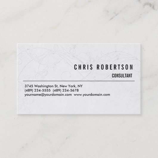 Moderne Schwarz-weiß-Grau-Muster-Visitenkarte Visitenkarte (Vorderseite)