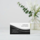 Moderne, Schwarz-weiß-graue Visitenkarte (Stehend Vorderseite)