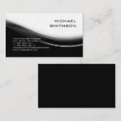 Moderne, Schwarz-weiß-graue Visitenkarte (Vorne/Hinten)