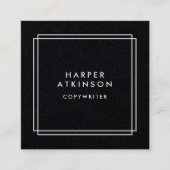Moderne Schwarz-Weiß-Grenze Quadratische Visitenkarte (Vorderseite)