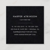 Moderne Schwarz-Weiß-Grenze Quadratische Visitenkarte (Rückseite)