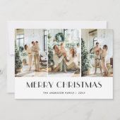 Moderne Schwarz-Weiß-Grünflächen FotoCollage Feiertagskarte (Vorderseite)