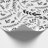 Moderne Schwarz-Weiß-Handzeichnung Geschenkpapier (Ecke)