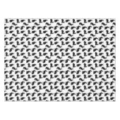 Moderne Schwarz-Weiß-Hasenmuster Ostern Tischdecke (Vorderseite (Horizontal))
