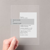 Moderne Schwarz-Weiß-Hochzeit Acryleinladungen (Insitu (Handheld))