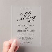 Moderne Schwarz-Weiß-Hochzeit Acryleinladungen (Insitu (Handheld))