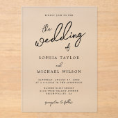 Moderne Schwarz-Weiß-Hochzeit Acryleinladungen (Vorderseite)