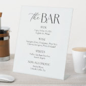 Moderne Schwarz-Weiß-Hochzeit-Bar Sockelschild (In Situ)