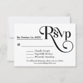 Moderne Schwarz-Weiß-Hochzeit "Be our Guest" RSVP (Vorderseite)
