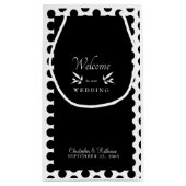 Moderne Schwarz & Weiß Hochzeit Begrüßung Kleine Geschenktüte (Rückseite)