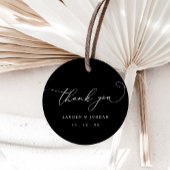 Moderne Schwarz-Weiß-Hochzeit - Danke Geschenkanhänger