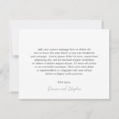 Moderne Schwarz-Weiß-Hochzeit Dankeskarte (Rückseite)