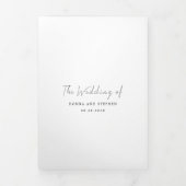 Moderne Schwarz-Weiß-Hochzeit Dreifach Gefaltete Einladung (Cover)