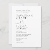 Moderne Schwarz-Weiß-Hochzeit Einladung (Vorderseite)