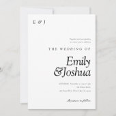 Moderne Schwarz-Weiß-Hochzeit Einladung (Vorderseite)