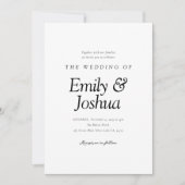 Moderne Schwarz-Weiß-Hochzeit Einladung (Vorderseite)