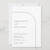 Moderne Schwarz-Weiß-Hochzeit Einladung (Vorderseite)