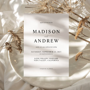 Moderne Schwarz-Weiß-Hochzeit Einladung