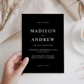Moderne Schwarz-Weiß-Hochzeit Einladung